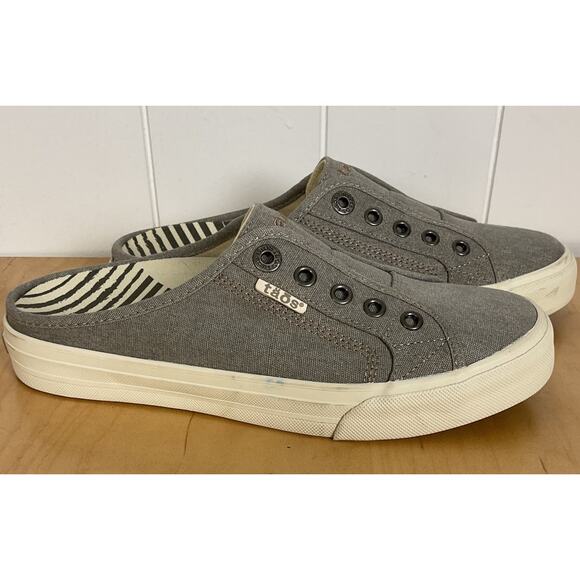 Taos Women's Footwear EZ Soul Canvas Slip On Sneakers in Gray Size 7.5 - Picture 2 of 10